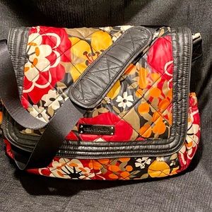 Vera Bradley BITTERSWEET Puffy Nylon Messenger/Laptop Bag Adjustable Strap.